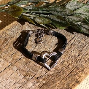 Brighton Black Woven/Heart Bracelet